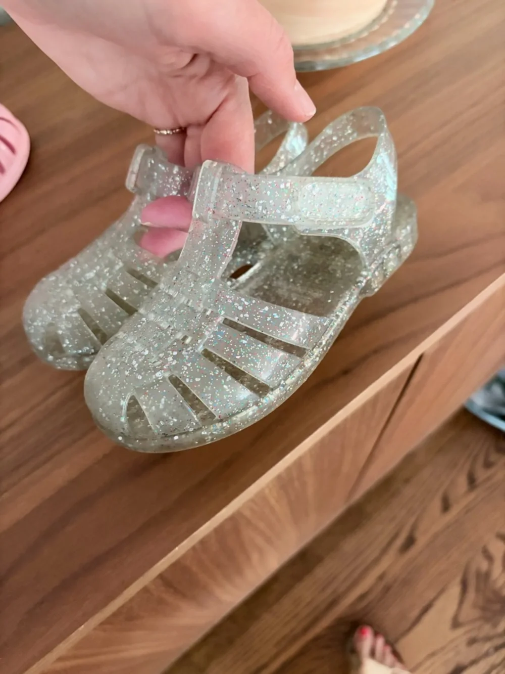 Igor Clasica Cristal Kids Clear Glitter Jelly Sandals - 24